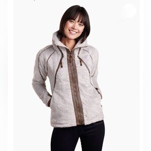 Kuhl Women's Flight Jacket in Stone with Brown Accents - Small